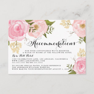 Moderne Vintage rosa Blumenhochzeits-Anpassung Begleitkarte