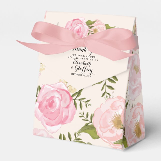 Moderne Vintage Rosa Personalisierte Hochzeit Geschenkschachtel (Vorderseite)