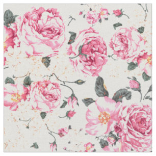 Moderne Vintage rosa schwarze Rose Blumenmuster Stoff