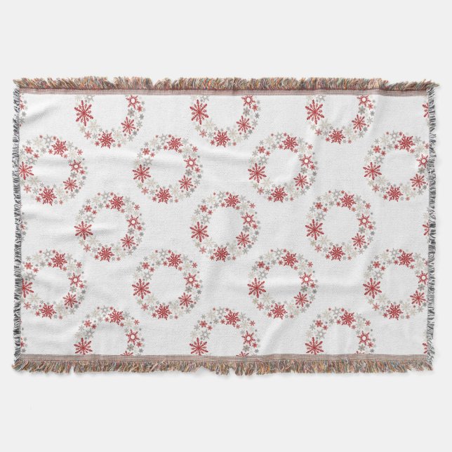 Moderne Vintage Schneeflocke |Monogramm Decke (Vorderseite)