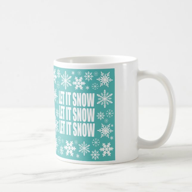 moderne Vintage Schneeflocken Kaffeetasse (Rechts)
