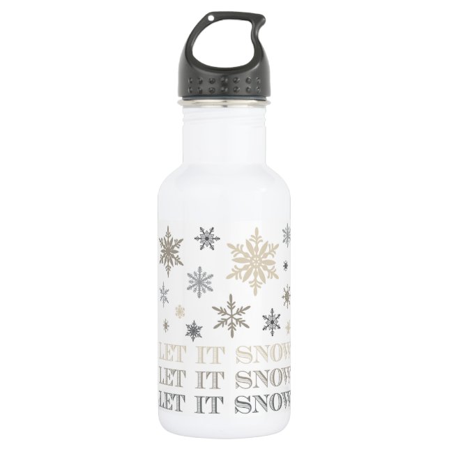 moderne Vintage Schneeflocken Trinkflasche (Vorderseite)