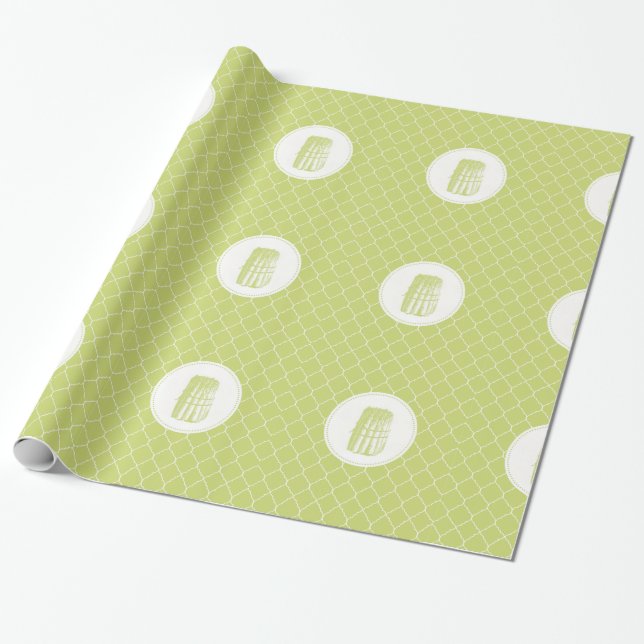 moderne Vintage-Spargel Geschenkpapier (Ungerollt)