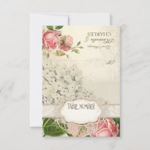 Moderne Vintage-Spitze-Teefleck-Hortensie und Rose Einladung
