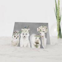 Moderne Vintage Waldtiere begrüßen Karte