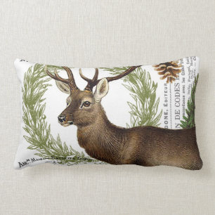 moderne Vintage Waldwinterrotwild Lendenkissen