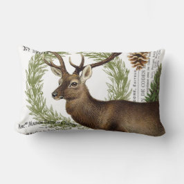 moderne Vintage Waldwinterrotwild Lendenkissen
