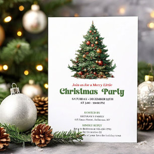 Moderne Vintage-Weihnachtsbaum-Party-Karte Einladung