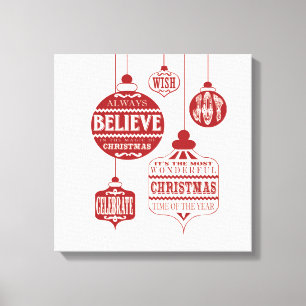 moderne Vintage Weihnachtsverzierungen Leinwanddruck