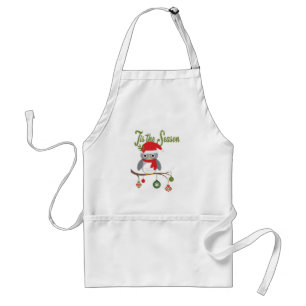 moderne Vintage Weihnachtswaldeule Schürze