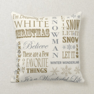 Moderne Vintage Weiße Weihnachten Kissen
