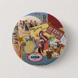 moderne Vintage Western Cowgirl Button