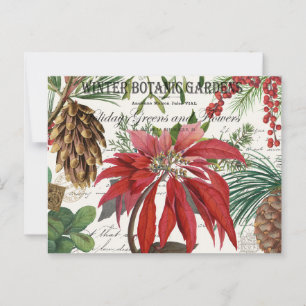 Moderne Vintage-Wintergarten-Blumen-Postkarte Postkarte