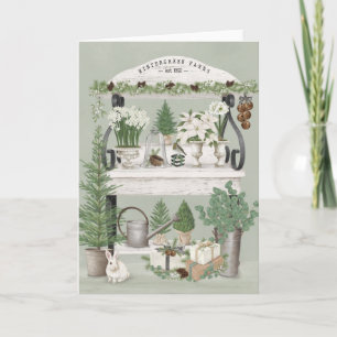 Moderne Vintage Wintergarten Grußkarte Dankeskarte