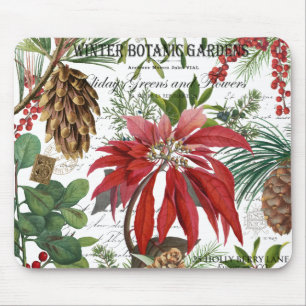 Moderne vintage-wintergartenblumen mousepad