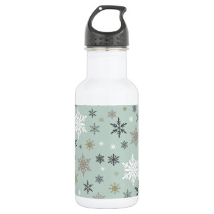 moderne Vintage Winterschneeflocken Edelstahlflasche