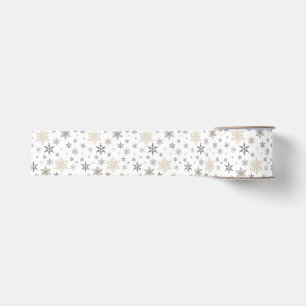 Moderne Vintage Winterschneeflocken Ripsband