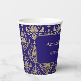 Moderne Violet-Lila- und Gold-Muster-Hochzeit Pappbecher