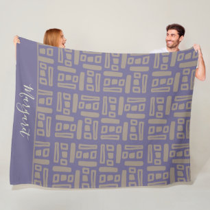 moderne violette braune personalisierte Namensmono Fleecedecke