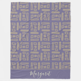 moderne violette braune personalisierte Namensmono Fleecedecke