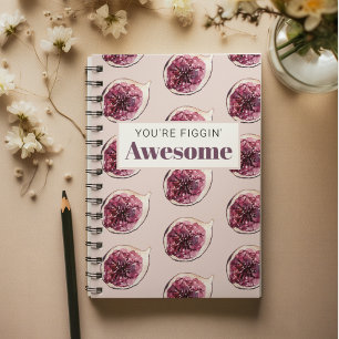Moderne violette Feigen Muster & Du bist figürlich Notizbuch