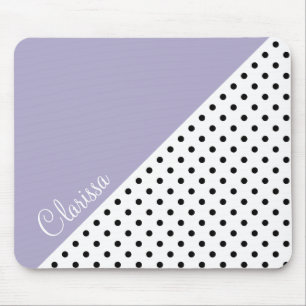 Moderne violette geometrische Retro-Polka-Punktmus Mousepad