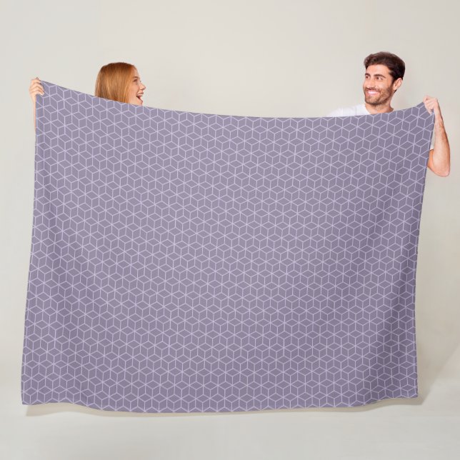 Moderne violette geometrische Würfelmuster Fleecedecke (Beispiel)