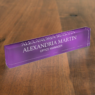 Moderne violette Jobtitel Namensposition Namensplakette