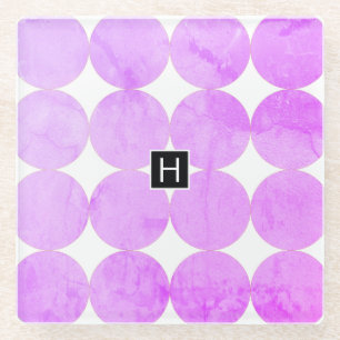 Moderne violette Kreise Monogramm Glasuntersetzer