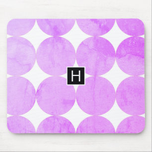 Moderne violette Kreise Monogramm Mousepad