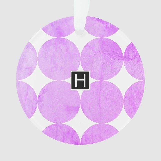 Moderne violette Kreise | Monogramm Ornament (Vorderseite)