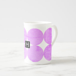 Moderne violette Kreise Monogramm Prozellantasse