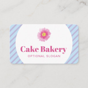 Moderne violette Streifen Bäckerei Geschäftskarte Visitenkarte