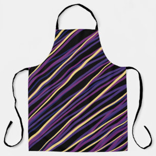 Moderne violette und goldene diagonale Streifen Sc Schürze