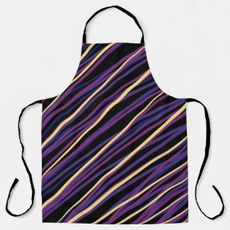 Moderne violette und goldene diagonale Streifen Sc Schürze