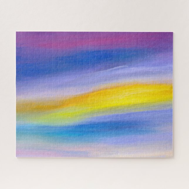 Moderne Violette und Goldene Strahlen-Abstrakte Ku (Horizontal)