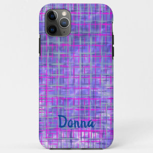 Moderne violette und rosa Gitterlinien abstrakt Case-Mate iPhone Hülle