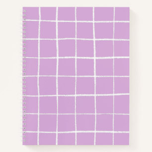 Moderne violette und weiße Gitterstruktur Notizbuch