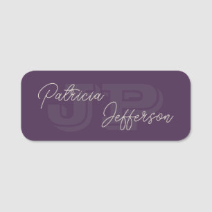 Moderne violette Veilchen Elegante handgeschrieben Namensschild