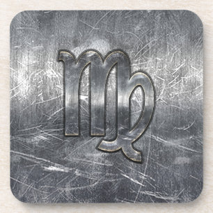 Moderne Virgo Zodiac Signing Grunge gestört Stil Untersetzer