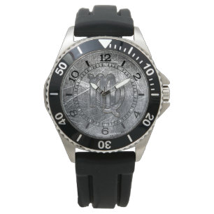 Moderne Virgo Zodiac Signing Grunge Not Dial Armbanduhr