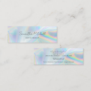 Moderne Visagistin Make-up-Stylistin Holografisch Mini Visitenkarte
