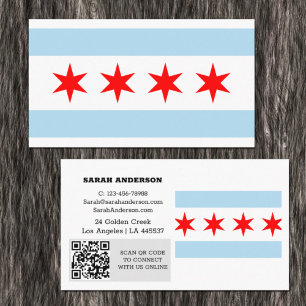 Moderne Visitenkarte aus Chicago, Flagge von Chica