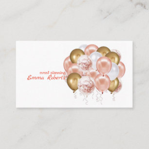 Moderne Visitenkarte aus Roségold-Ballon