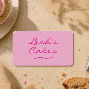 Moderne Visitenkarte der Pink Bakery mit QR-Code