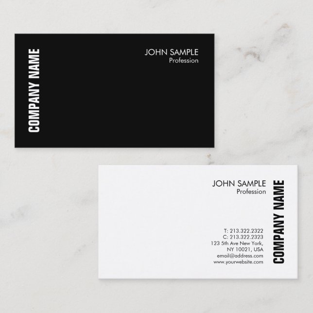 Moderne Visitenkarte Elegante Schwarz-weiße Indivi (Vorne/Hinten)
