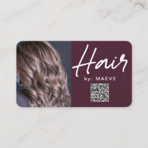 Moderne Visitenkarte für den Haarstyling mit QR-Co