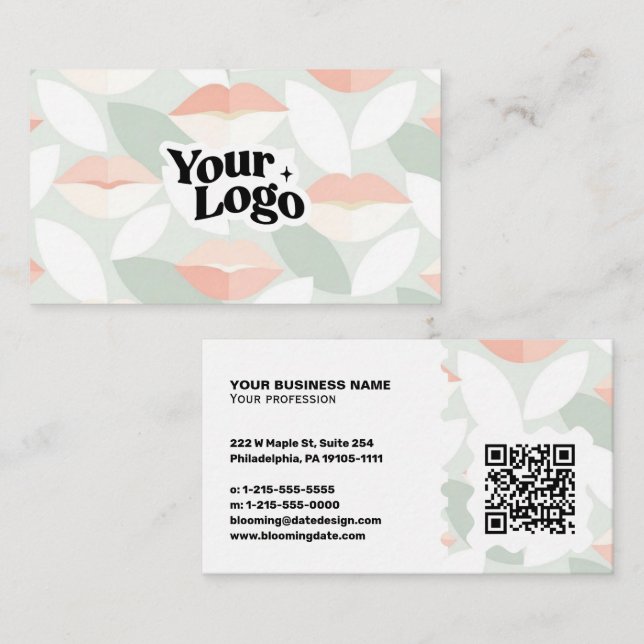 Moderne Visitenkarte – QR-Code & Logo (Vorne/Hinten)