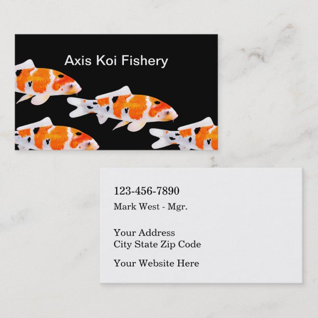Moderne Visitenkarten für die Koi-Fischerei Visitenkarte (Vorne/Hinten)