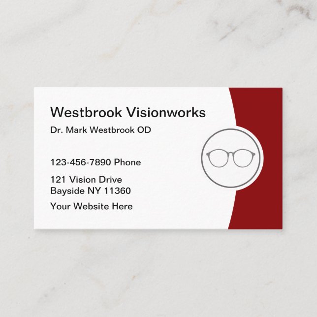 Moderne Visitenkarten für Optometristen Visitenkarte (Vorderseite)